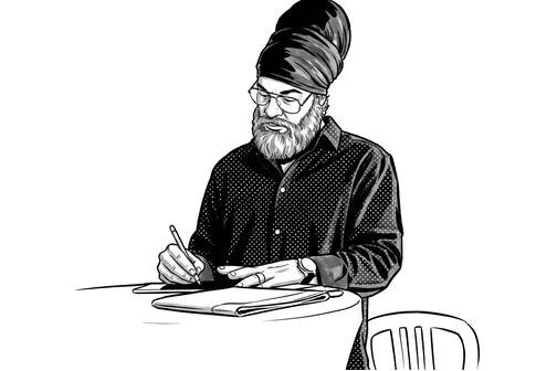 Philippe Rilos dessinant sur tablette numérique